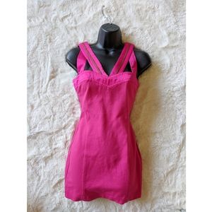 Ted Baker | hot pink bodycon zipper minidress sz 1